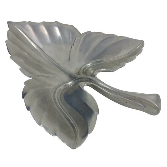 Tray Bruce Cox Aluminum 12" Leaf Shaped Signed and Numbered - Picture 11 of 12